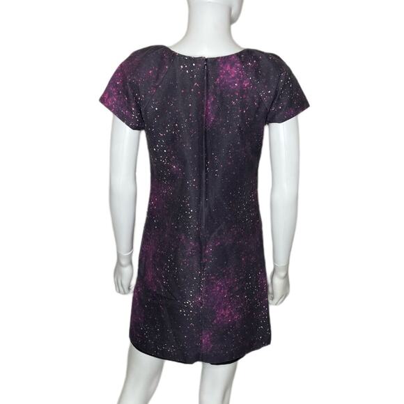 Club Monaco Women's Silk Ophelia Galaxy Print Constellation Shift Dress sz 4 - Picture 5 of 7
